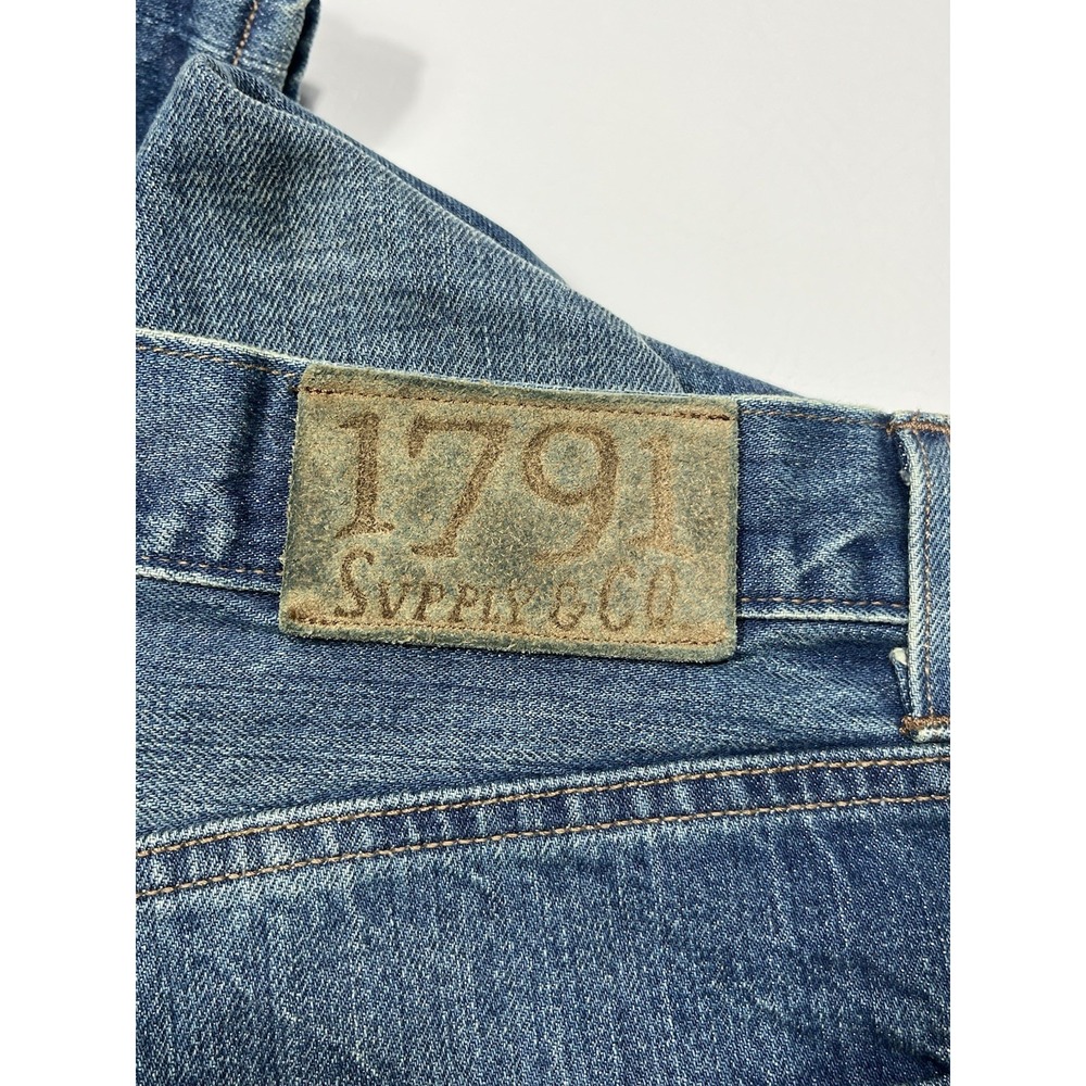 1791 Supply Co Selvedge Denim Jeans Mens 38x34 Blue Button Fly Classic Leg - Picture 6 of 9
